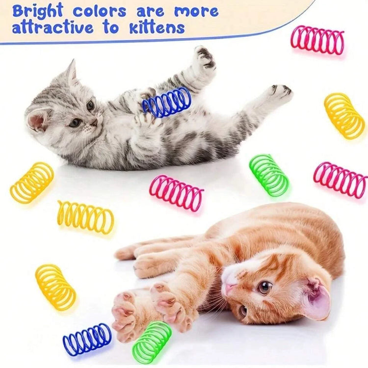 20pcs Cat Toys | Spring Toys | Interactive Indoor | Colorful Plastic Spring Coil for Cats | Hunting Toy | Pet Supplies