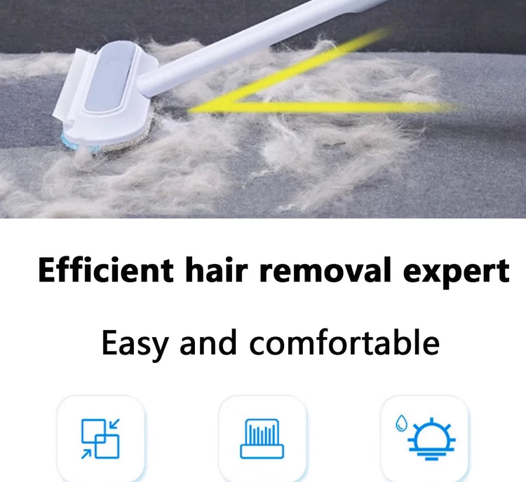 Multifunctional Pet Hair Remover Brush | Long Handle Fur Cleaner for Carpet, Sofa & Clothes | Manual Cat/Dog Hair Cleaning Tool