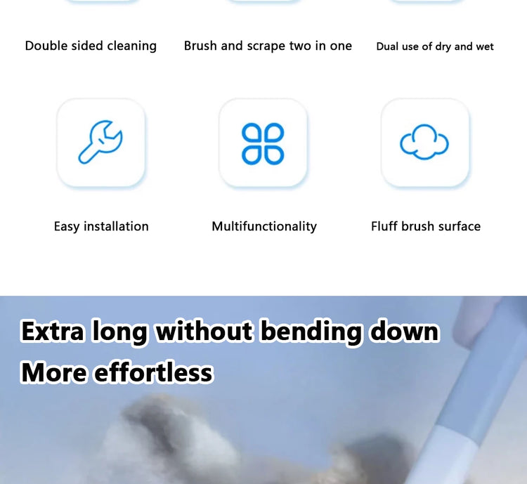 Multifunctional Pet Hair Remover Brush | Long Handle Fur Cleaner for Carpet, Sofa & Clothes | Manual Cat/Dog Hair Cleaning Tool