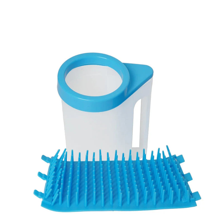 Booteely Large Dog Paw Cleaner with Soft Silicone Brush & Coral Fleece Towels – Easy-to-Use Muddy Paw Washer for Large Dogs