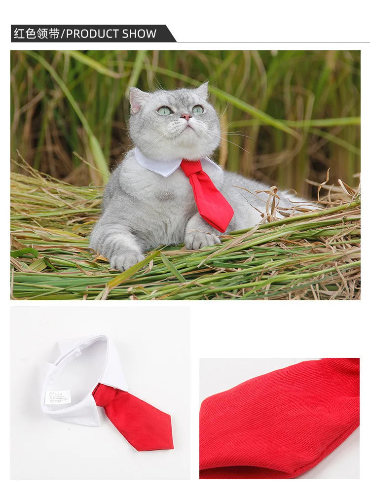 Gift Pet Dog/Cat Formal Necktie | Tuxedo Bow Tie - Black and Red Collar for Dog/Cat | Pet Accessories for Wedding, Holiday, and Party