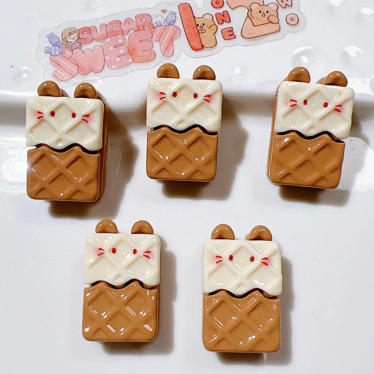 10Pcs New Cute Resin Cartoon Bowtie Cat | Flat Back Parts - Embellishments for Hair Bows | Accessories for DIY Crafts