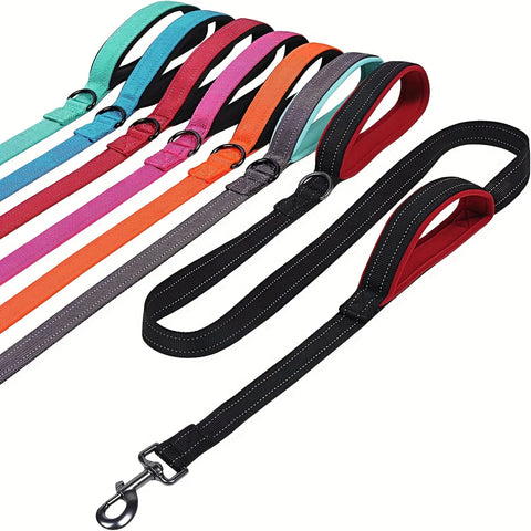 Heavy Duty Double Handle Dog Leash – Outdoor Training & Travel Lead