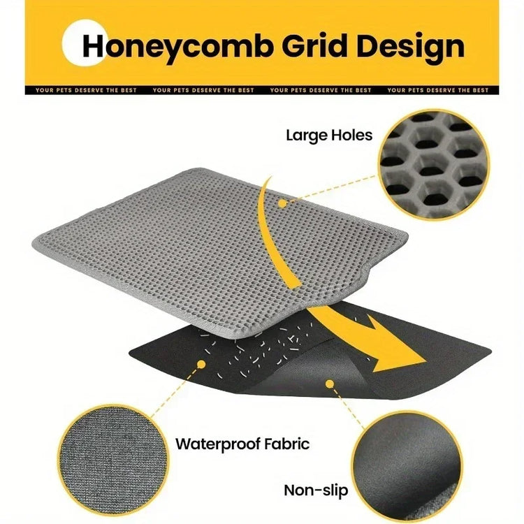 Cat Litter Mat | Garbage Collection Mat | Anti Key Mat | Honeycomb Double-Layer Design | Waterproof | Anti Urine | Anti Slip