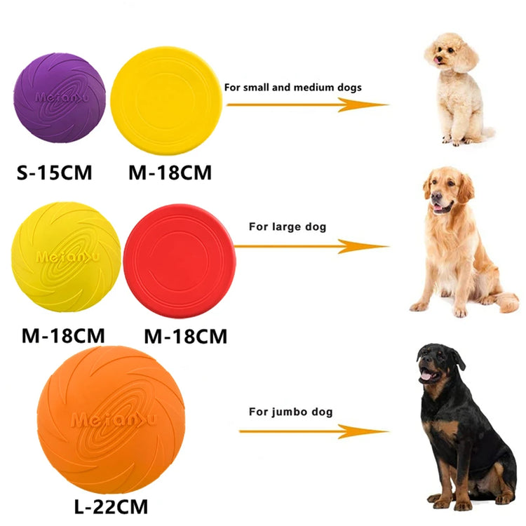 OUZEY Bite Resistant Flying Disc Toys for Dogs | Multifunction Pet Puppy Training Toys | Outdoor Game Dog Products