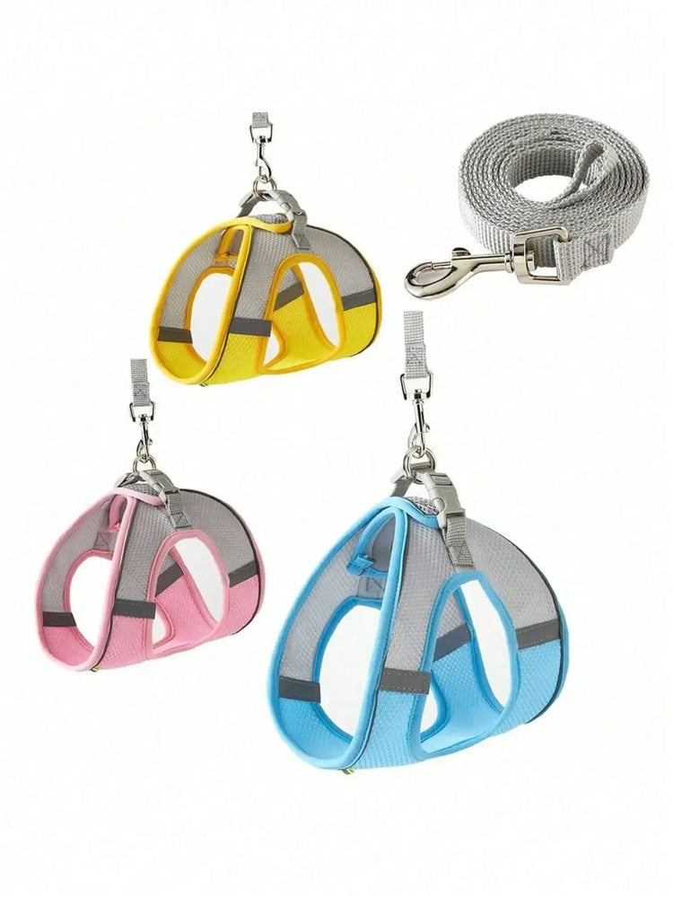 Cat Harness Leash Set | Adjustable Dog & Cat Collar | French Bulldog Harness Vest | Puppy & Chihuahua | Outdoor Walking Lead Leash