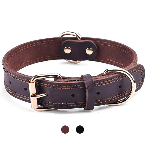 Leather Dog Collar with Quick Release – Durable Pet Collar for Small to Large Dogs