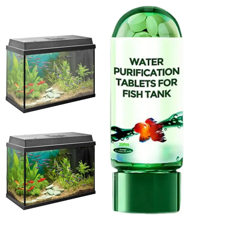 Eco-Friendly Aquarium Water Purification Tablets – Fast-Acting Clarifier & Fish Tank Cleaner (35 Tablets)