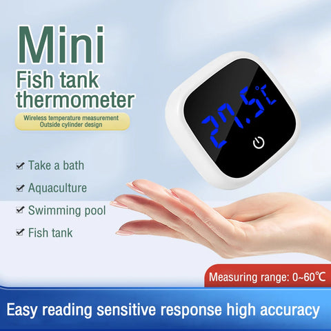 Aquarium Self-Adhesive LCD Digital Thermometer – Fish Tank Temperature Monitor 0-60℃