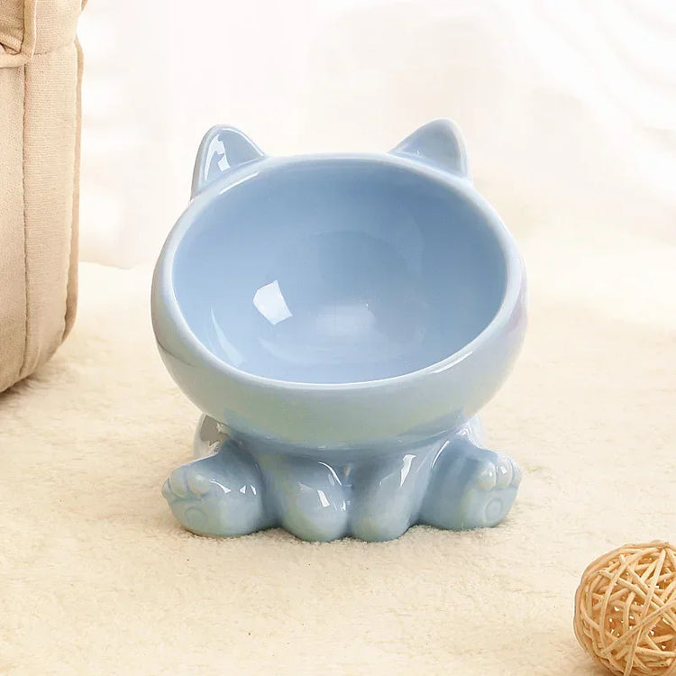 Cat Bowl Pet Accessories | Ceramic Diagonal High Feet - Cute Protection | Cervical Spine Dog Bowl - Drink Water Bowl | Pet Supplies