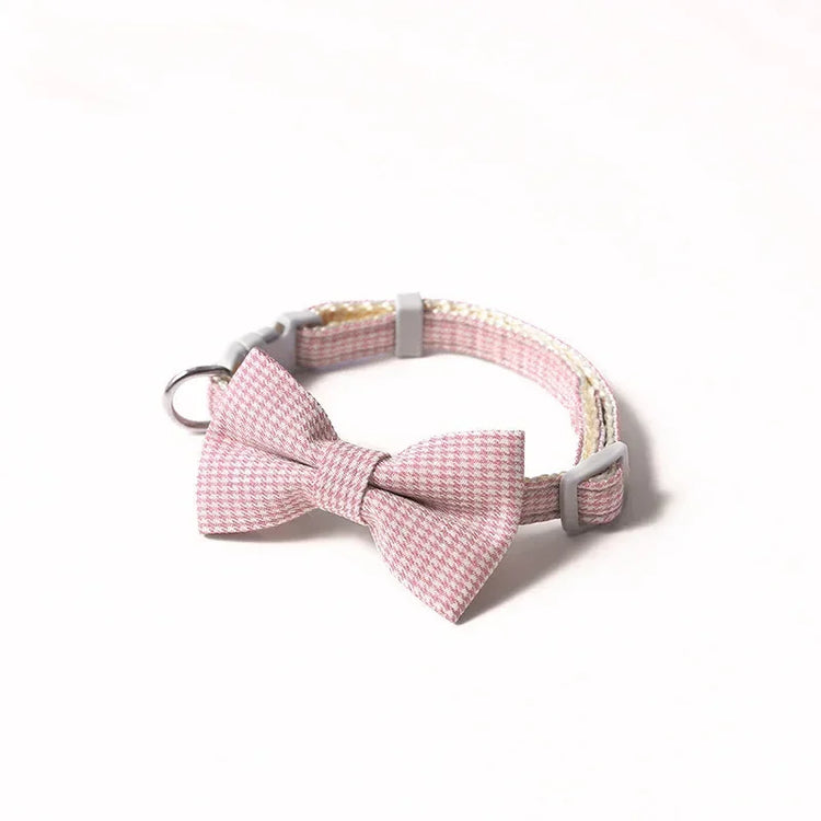 Cute Cat Collar with Bow Tie | Adjustable Design| Pet Dogs Cats Puppy Necklace - Pet Supplies