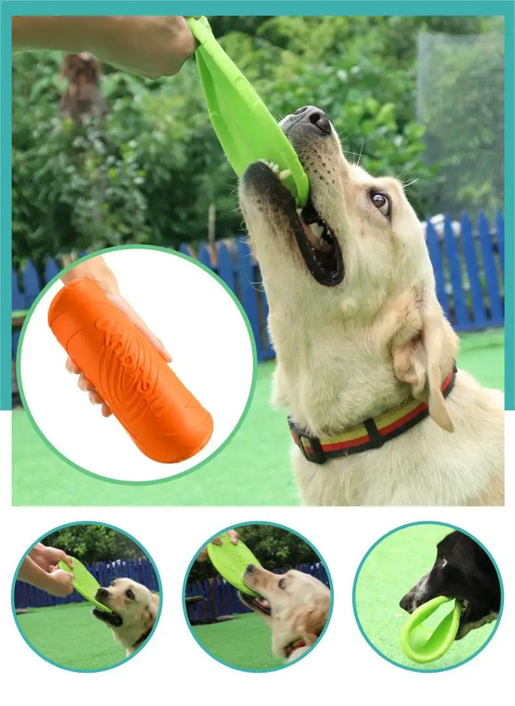 OUZEY Bite Resistant Flying Disc Toys for Dogs | Multifunction Pet Puppy Training Toys | Outdoor Game Dog Products