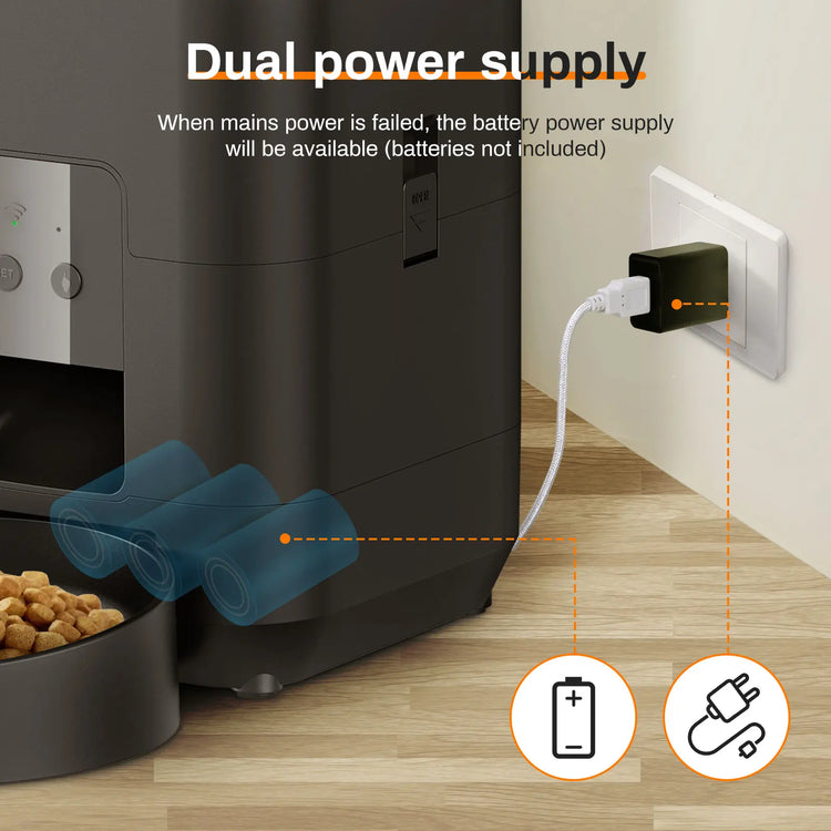 Smart Pet Feeder | Automatic Cat Dog Food Dispenser | Timed Portion Control | 2L Slow Feeder Bowl | LCD Display | Battery Operated | Pet Feeding Machine