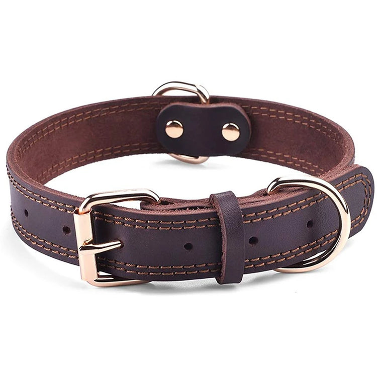 Leather Dog Collar with Quick Release – Durable Pet Collar for Small to Large Dogs