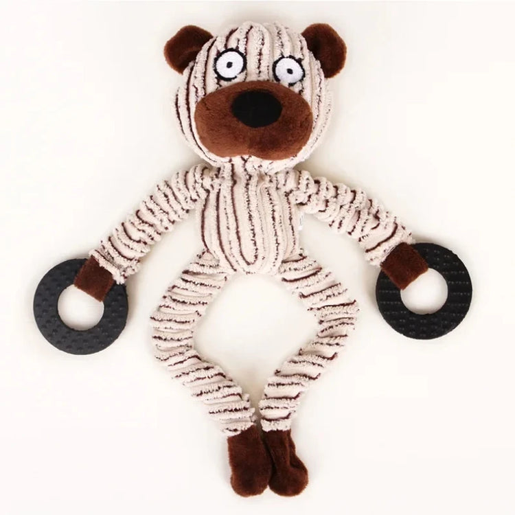 Plush Dog Toy Animals Shape Interactive Dog Chew Toys Corduroy Dog Toys for Small Large Dogs Puppy Pets Training Accessories