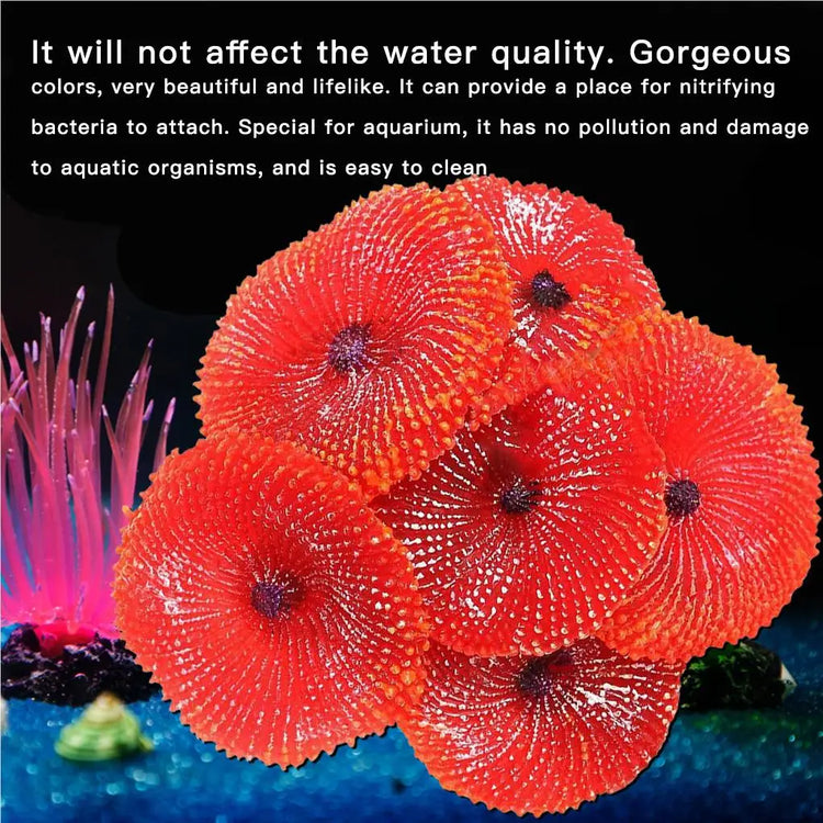 Aquarium Artificial Coral Ornament – Vivid Soft Silicone Simulation Coral Decoration for Fish Tank