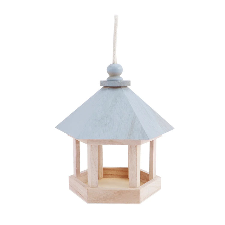 Simple Hanging Wooden Bird House Feeder – Outdoor Bird Shelter for Garden, Balcony, or Deck