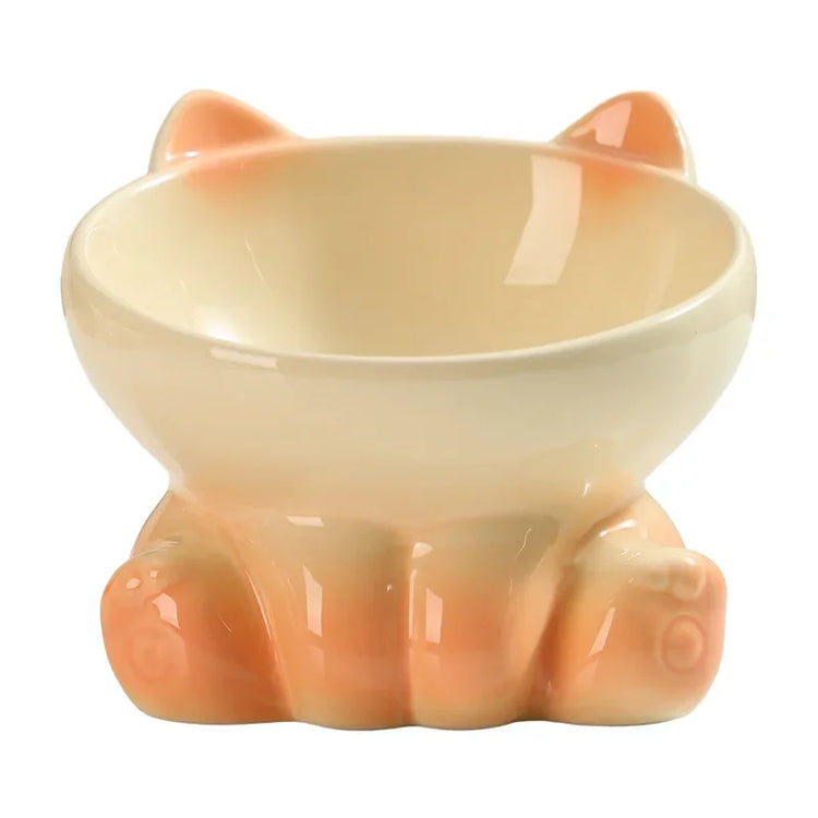 Cat Bowl Pet Accessories | Ceramic Diagonal High Feet - Cute Protection | Cervical Spine Dog Bowl - Drink Water Bowl | Pet Supplies