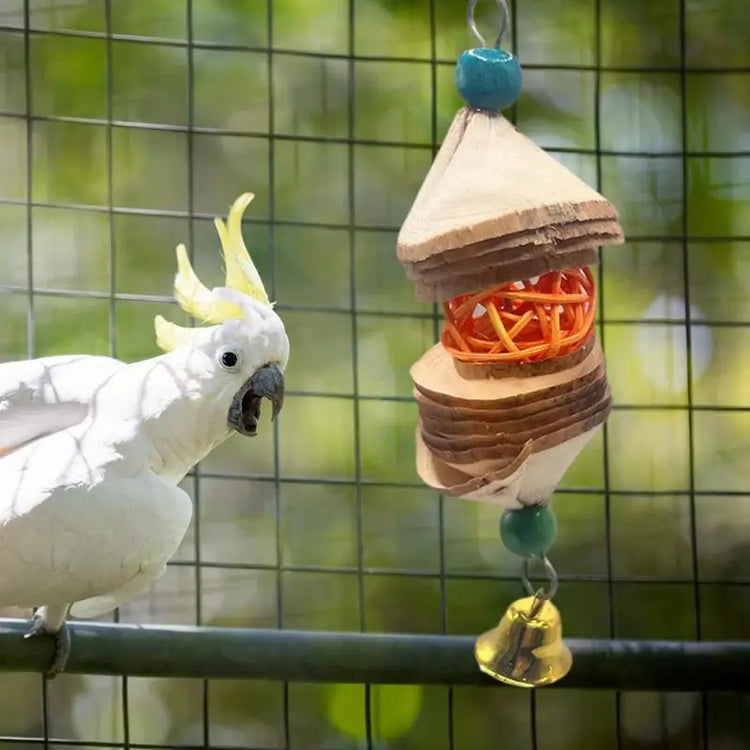 Bird Chewing Toy | Parrot Beak Bite Supplies with Bells | Bird Cage Accessories | Cage Toys for Cockatiels- Conures/Love/Finches