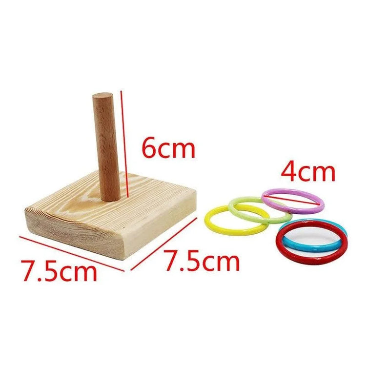 Bird Training Ring Toy | Parrot Educational Toys - Interactive Bird Supplies | Random Color Bird Toy | Wood + Plastic