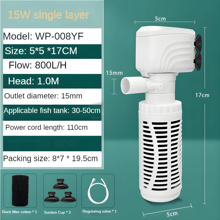Six-in-One Aquarium Filter Pump with Oxygenation & Water Circulation – WP Series