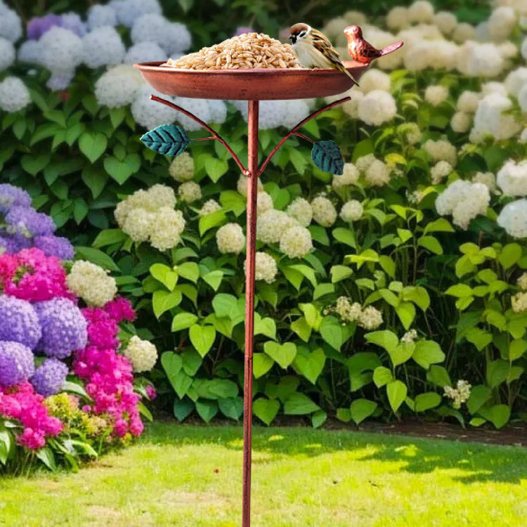 Bird Bath For Outdoor Decorative Birdbath For Garden Courtyard Decoration Bird Feeding And Water Bathing Basin With Base Stake