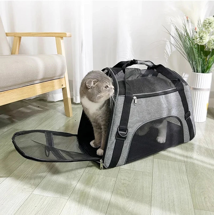 Portable Foldable Pet Carrier Bag – Soft-Sided Travel Handbag for Small Dogs & Cats