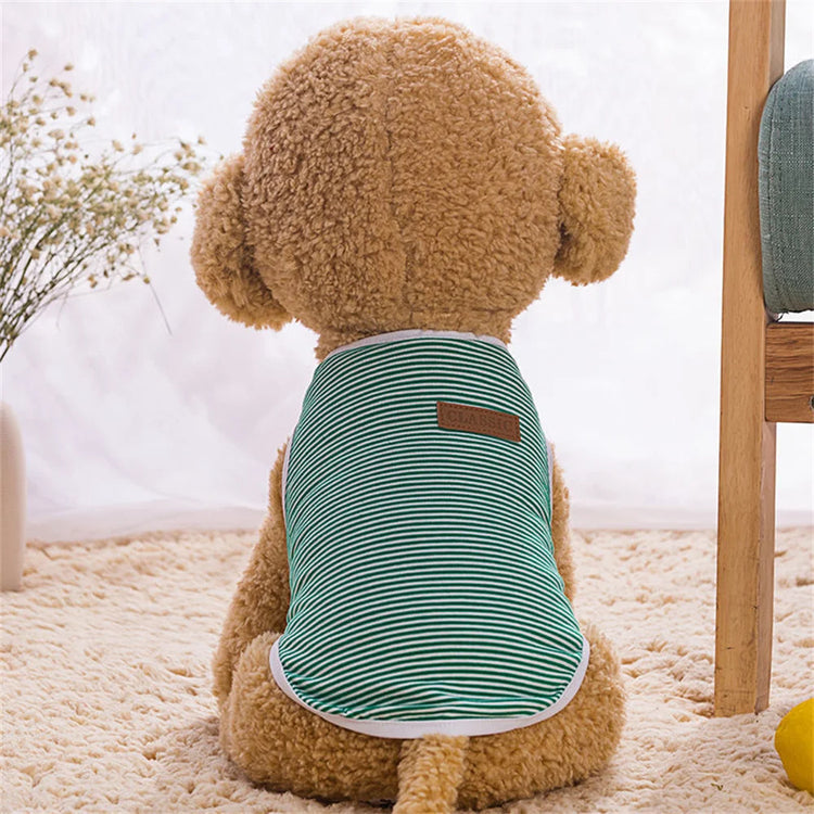 Classic Striped Cat Vest Shirt | Lightweight Summer Pet Clothes For Cats/Small Dogs