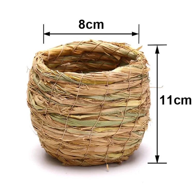 Natural Handmade Straw Bird Nest – Parrot & Pigeon House | Cozy Cage Bedroom for Small Birds & Pets