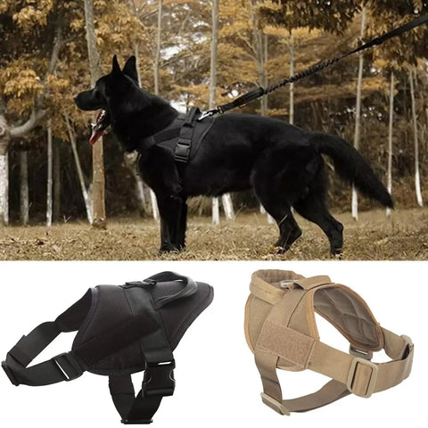 Tactical Nylon Dog Vest – Water-Repellent Outdoor Training Harness for Medium and Large Dogs