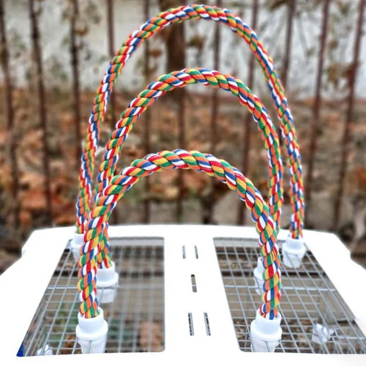 Bird Molar Toy | Durable Bendable Cotton Rope | Multi-color Parrot Standing Perch for Cockatiel | Parrot Cage Bird Toy