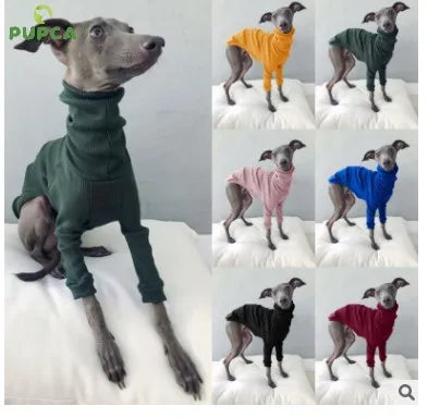 Dog Winter Clothes Fleece Whippet Vest Large Dogs Cotton Italian Greyhound Clothes Turtleneck Dog Clothes Soft Fleece Hoodie