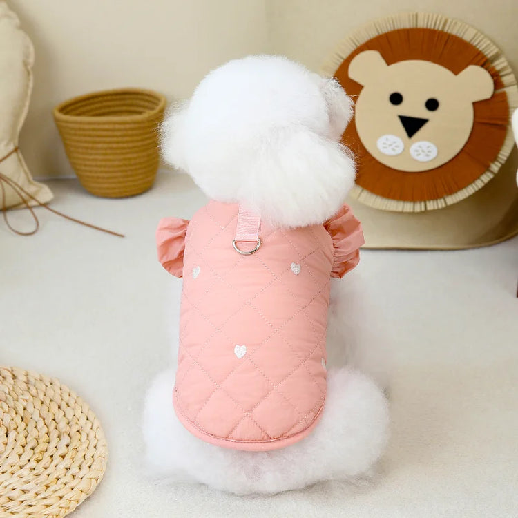 Pet Clothing - Small Dog/Cat Warm Coat | Autumn Winter Waterproof | 24 Love Flounced Sleeve Cotton Vest Outfit