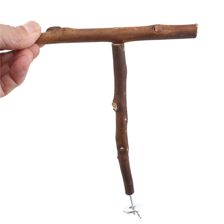 Pet Parakeet Budgie Hanging Play Toys | Bird Cage Wood Branch Stand Perches | Parrot Wooden Holder Perches