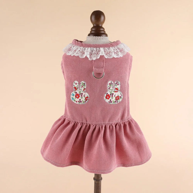 Pet Cat Dress | Dog Clothes Summer | Cute Corduroy Sleeveless Skirt | Puppy Kitten Clothing | Small Dogs Yorkie Apparel | Pet Harness Dresses