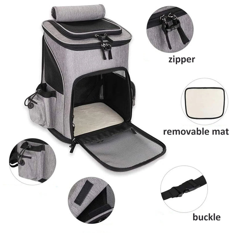 Breathable Pet Cat Carrier Backpack | Foldable Pet Carrier | Transport Travel Bag | Expandable Large Capacity | Creative for Cats Dogs
