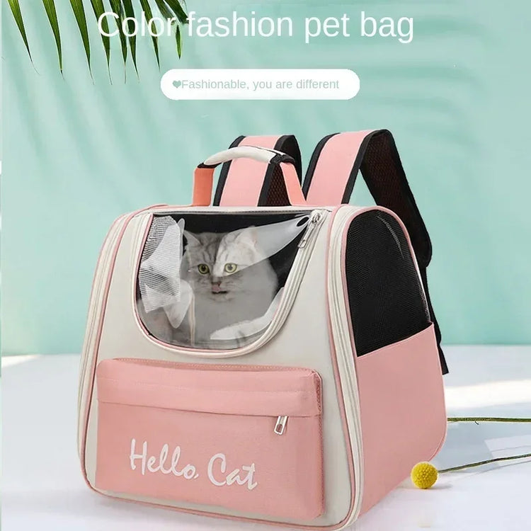 Windproof Cat/Small Dog Travel Backpack | Soft Cushion | Outdoor Pet Carrier