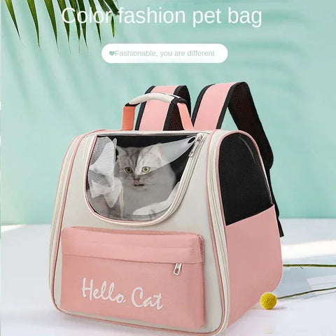 Windproof Cat/Small Dog Travel Backpack | Soft Cushion | Outdoor Pet Carrier