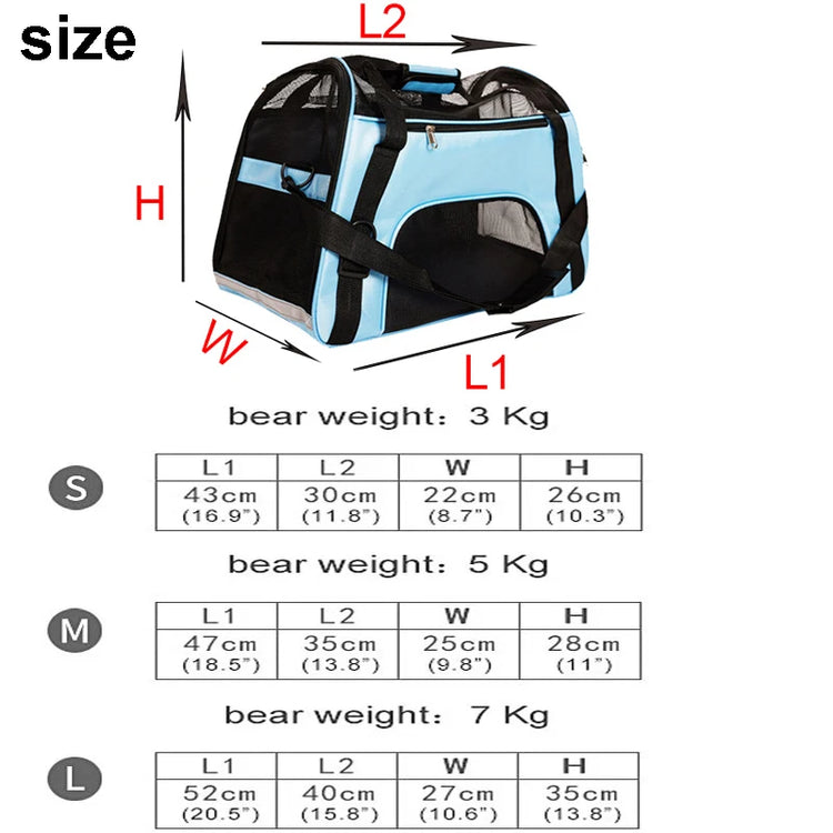 Cat Bags | Soft-Sided Portable Dog Carrier | Mesh Breathable Handbag | Foldable Pet Travel Transport Bag
