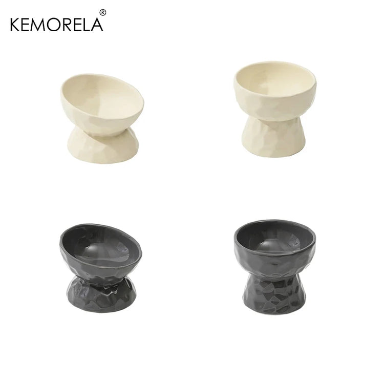 Cat Ceramic Bowl | Gradient Pet Food & Water Feeders | Small Dogs Drinking & Eating Supplies | Raised Tilted Cats & Puppy Feeding Supplies