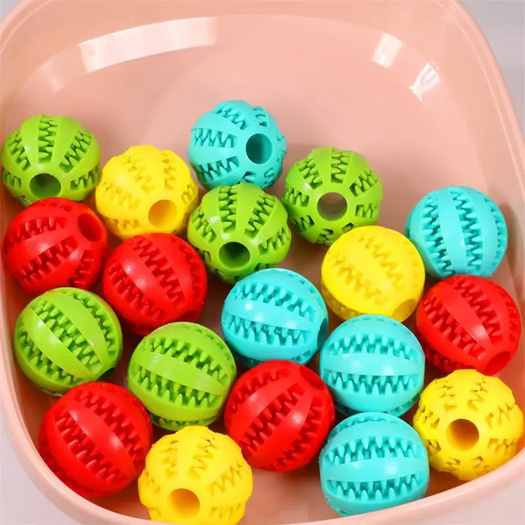 Interactive Rubber Ball Toy for Dogs, Chew Toy & Dental Cleaning Ball