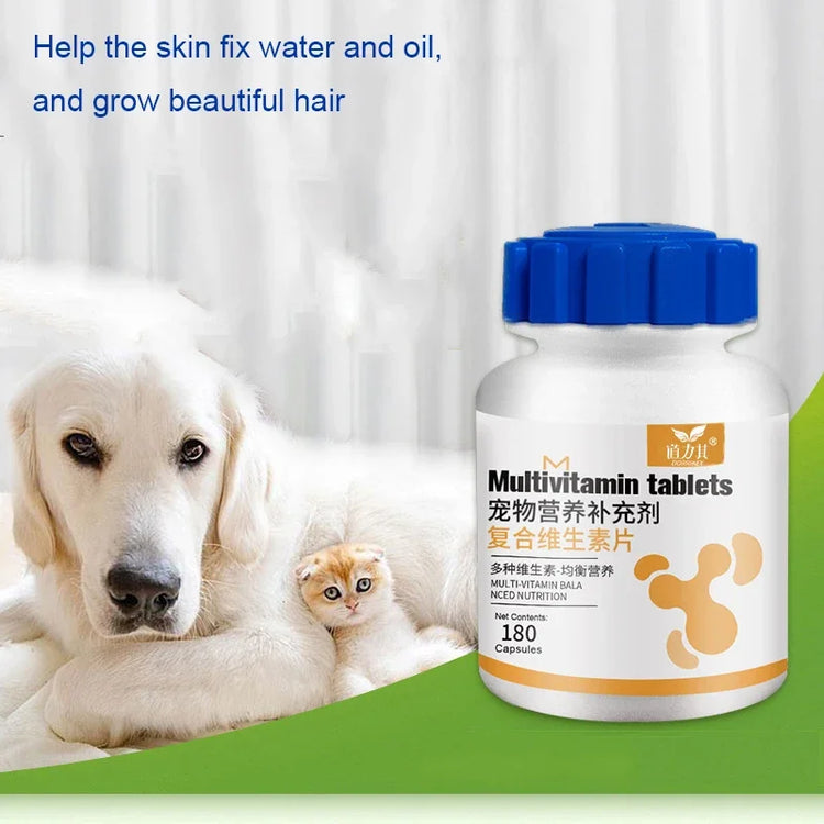 NEW Pet Multivitamin Supplements Beautiful Hair, Improve Immunity, Balanced Nutrition Health Products for Dogs and Cats