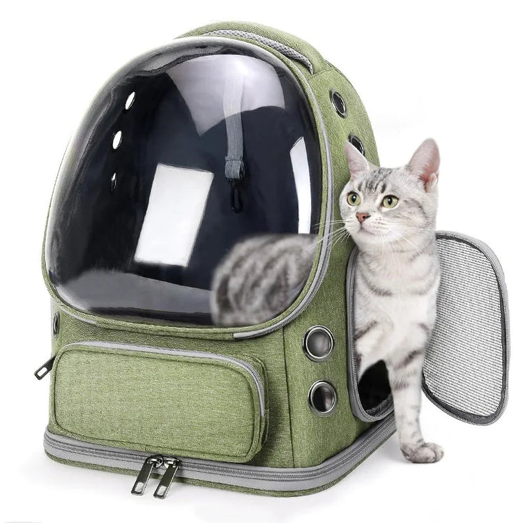 Transparent Pet Carrier Bag | Travel Backpack for Cats/Small Dogs | Breathable Outdoor Tote