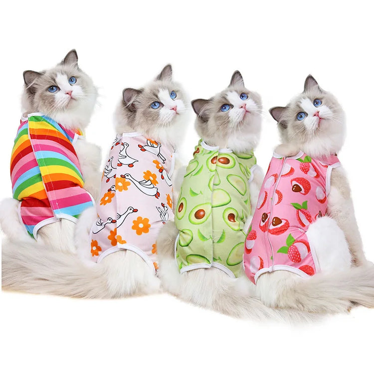 Post-Surgery Sterilization Suit for Female Cats | Anti-Licking Recovery Vest | Weaning Suit