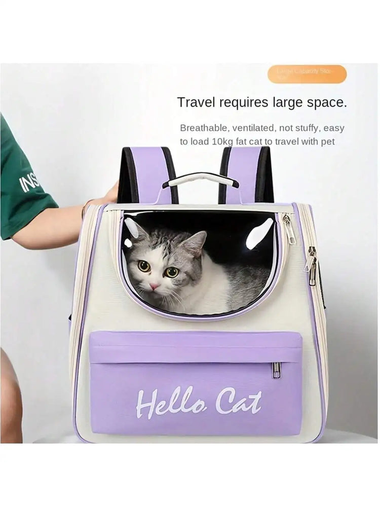 Cat Carrier Backpack for Outdoor Travel | Breathable Pet Bag for Cats/Small Dogs with Cushion