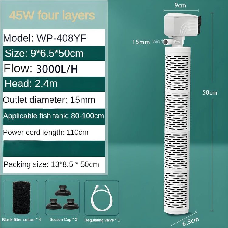 Six-in-One Aquarium Filter Pump with Oxygenation & Water Circulation – WP Series