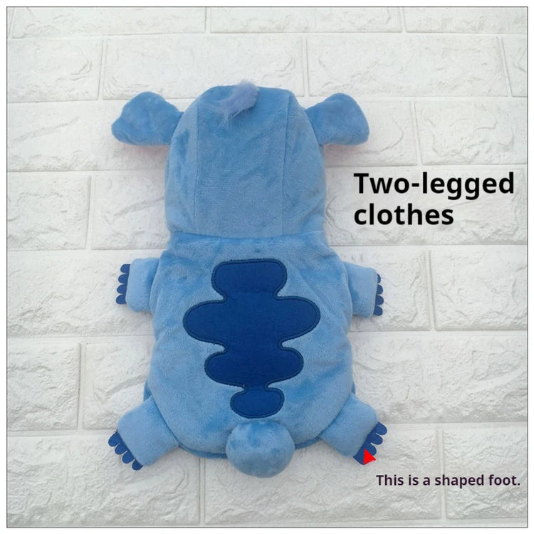 Autumn Winter | Cartoon Pet Clothing | Stitch Same Style | Cat/Dog Clothing | Two-Leg Pet Transformation Outfit | Warm Cotton Clothes