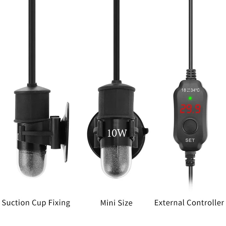 USB Mini Aquarium Heater – Adjustable 18–34°C, 10W Submersible Heating Rod for Small Tanks (2L)