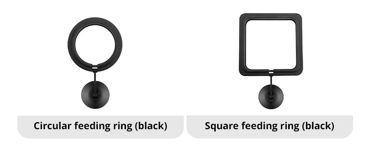 Floating Fish Food Feeder Ring with Suction Cup – Square & Circle Aquarium Station