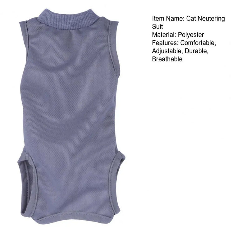 Cat Neutering Suit | Comfortable Adjustable Recovery Vest for Cats